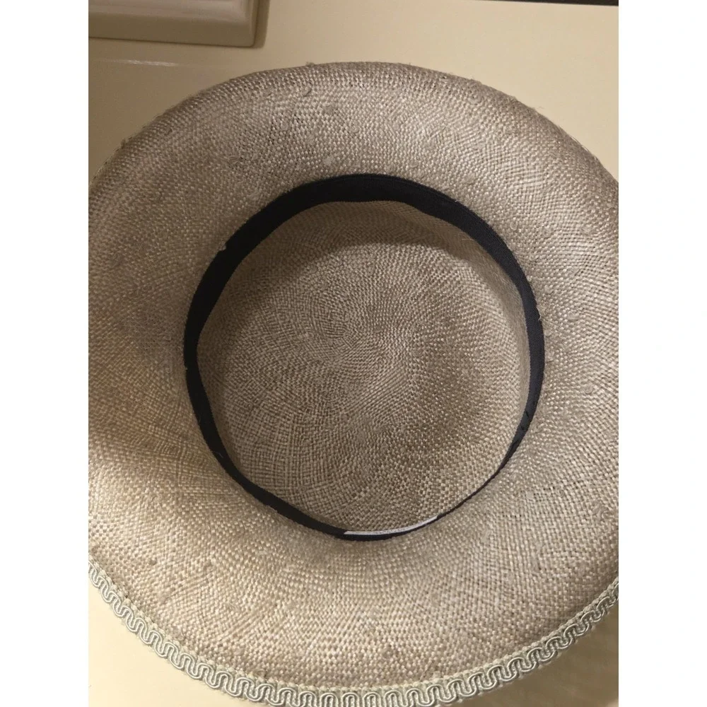 Deborah Rhodes Mocha Wide Brim Hat Sinamay Floral Derby Church Wedding 22.5